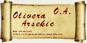 Olivera Arsekić vizit kartica